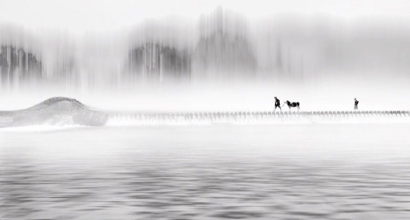 OPEN MONOCHROME FIAP PI M PSSA Gold - Shenghua Yang - Walking on the bridge BW -  International - China