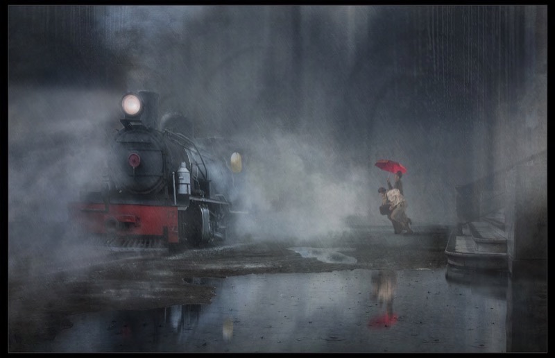 PSSA Silver-Open Colour-Raining at the Station-Martin Baber-Southern Suberbs Camera Club