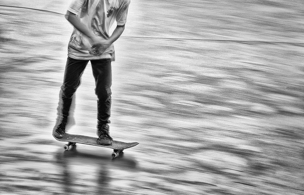 PECC Silver PE - Creative Monochrome - Skate Boarder - Cecile Nower - Port Elizabeth Camera Club