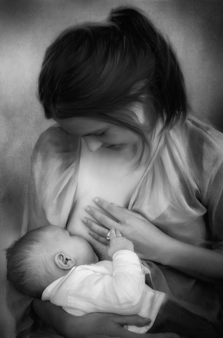 Human Portrait Monochrome-PSSA Silver Medal Category WinneR-The art of breastfeeding-Charlaine Gerber-Independent