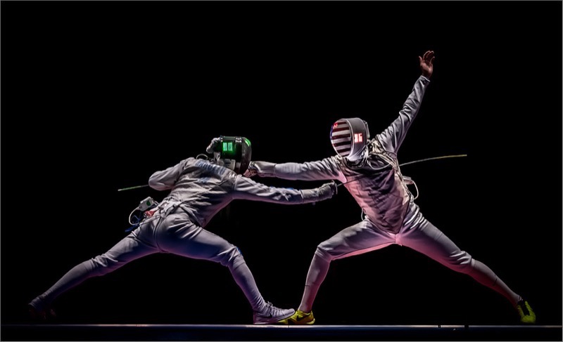 Best Image - PSSA Silver Medal - PJ and Sport - Colour - Italy Daniele Garozzo v the USA Alexander - Christiaan Kotze - AFO Photograph