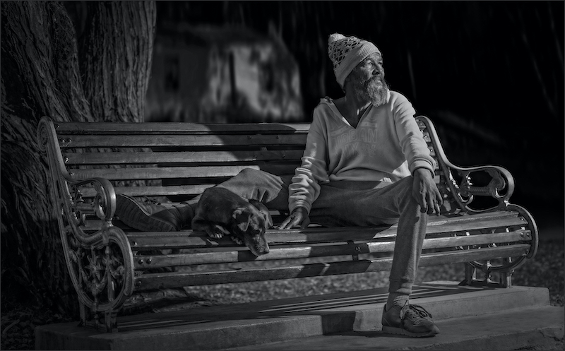 Kosmos Club Runner Up Medal - Open Monochrome - Hobo On Bench - Simon Fletcher - Southern Suburbs Camera Club