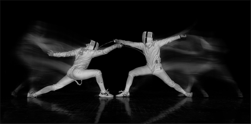 PaarlPC Club Silver Medal-Open Monochrome-Fencing motion-Alta Oosthuizen-Pretoria Photographic Society
