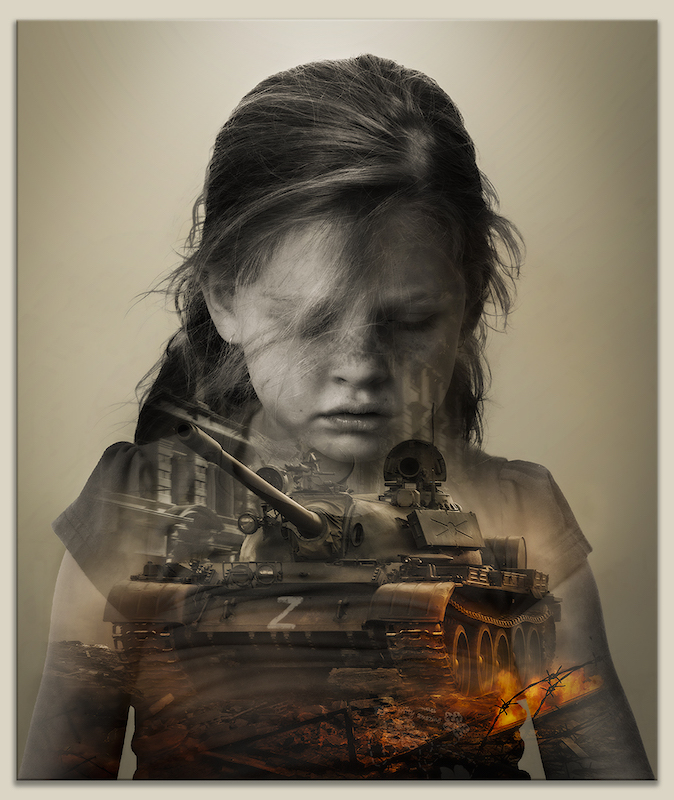 PSSA SILVER MEDAL - CREATIVE COLOUR -CHILDREN OF UKRAINE - MARTIN BARBER - SOUTHERN SUBURBS