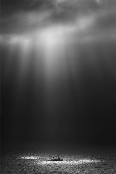 Kroonstad Fotoklub Club Medal - Scapes Monochrome - The Gods are smiling on this boat - Lucy Gemmill - Independent.jpg