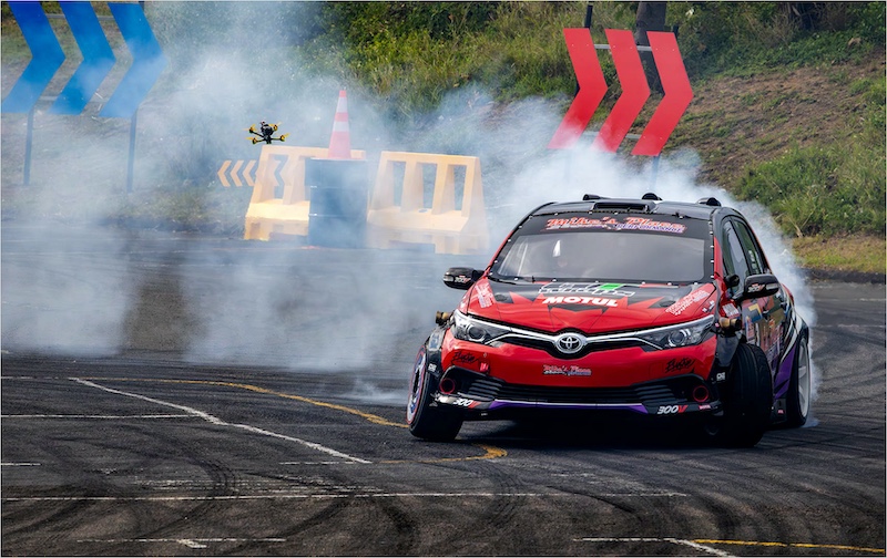 Eden Photographic Society - Kitty Steyn - Drone keep up with drifting car