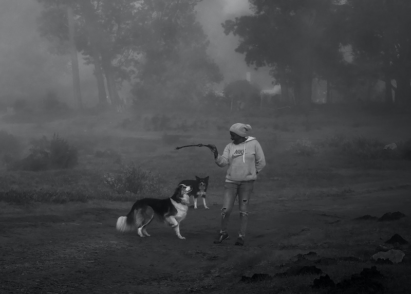 Category Runner Up - Club Medal - Open Monochrome - Playing in the mist - Cathy Dooley - Southern Suburbs Camera Club
