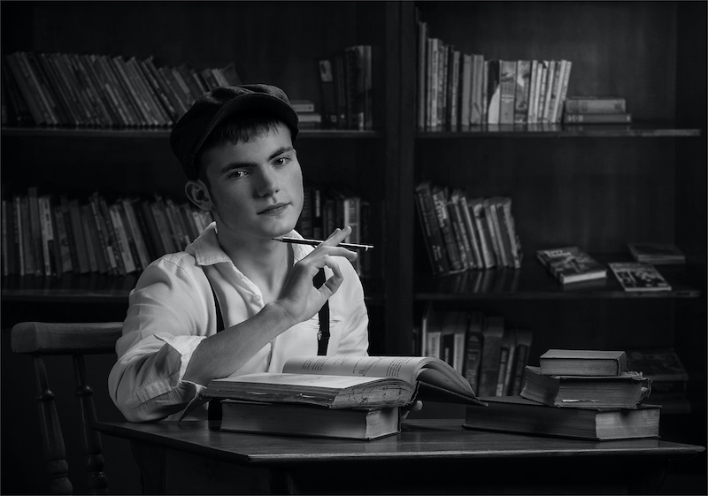 2504-Shirley Gillitt-Westville Camera Club-GPU gold medal-Mono section-German International Photocup-In The Study