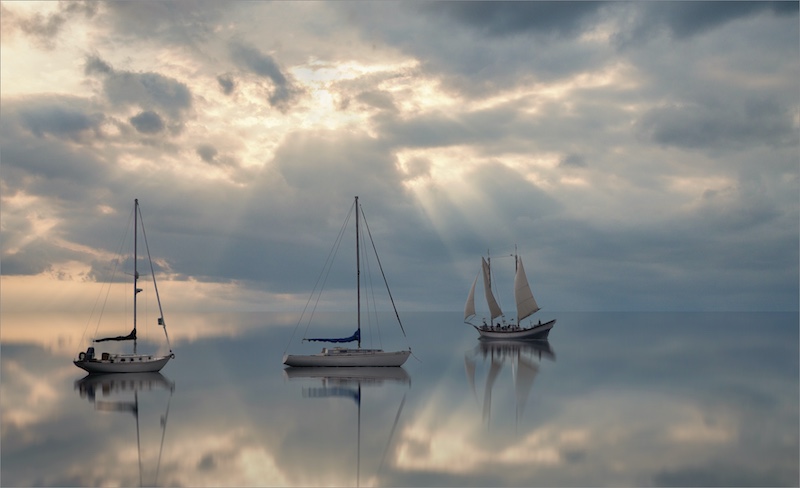PSSA Silver Medal - Scapes - Three Boats - Stan Feinstein - Southern Suburbs Camera Club