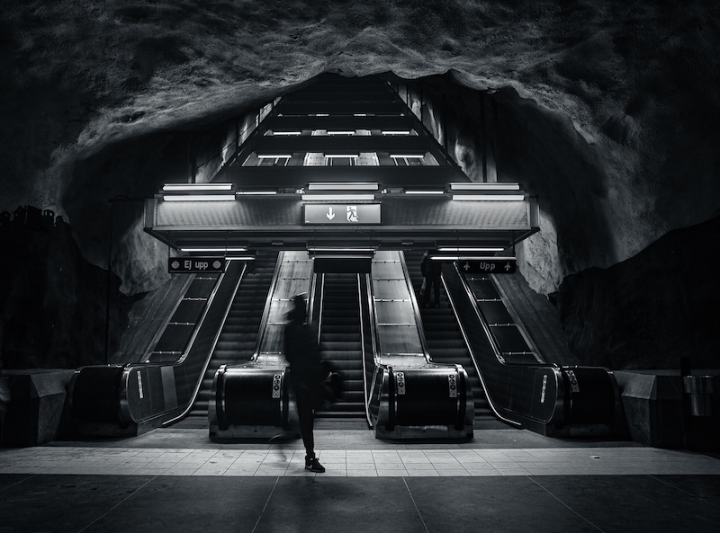 PSSA Silver Medal-Open Monochrome-Late Night Subway-Deidre Schnetler-Fstop Photographic Society