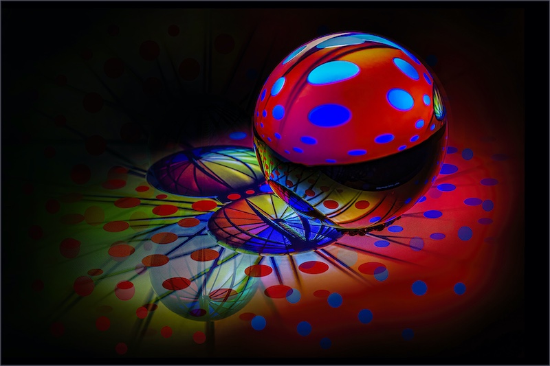 Hillcrest Camera Club - Susie Bishop - Colourful lens ball reflection